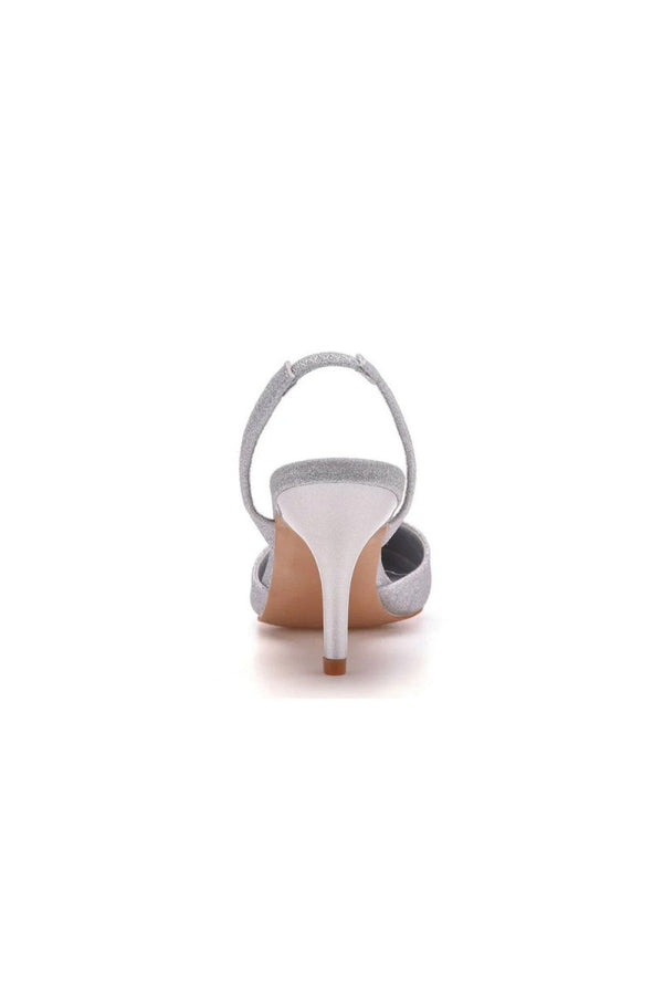 Simple Elegant Pointed Toe Stiletto Slingback High Heels - KissProm