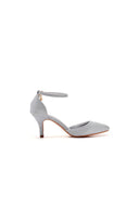 Simple Glitter Pointed Toe Stiletto Ankle - strap High Heels - KissProm