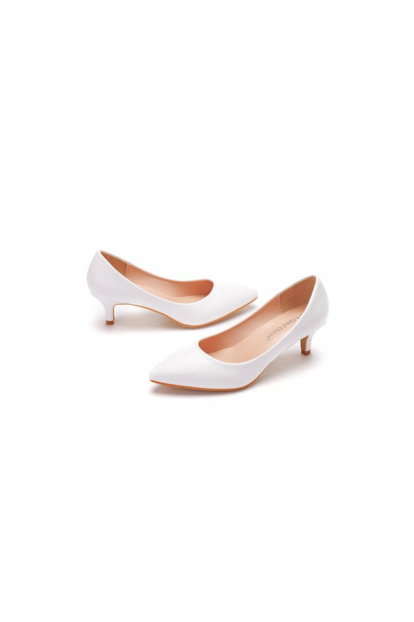 Simple Kitten Heels Pointed Toe Women's Shoes - KissProm