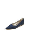 Simple Lace Pointed Toe Kitten Heels - KissProm