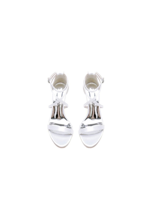 Simple Open Toe Cross Strap High Heels - KissProm