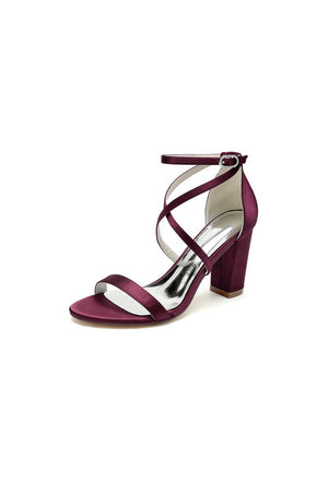 Simple Open Toe Cross Strap High Heels - KissProm