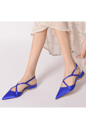 Simple Pointed Toe Ankle Straps Kitten Heels - KissProm
