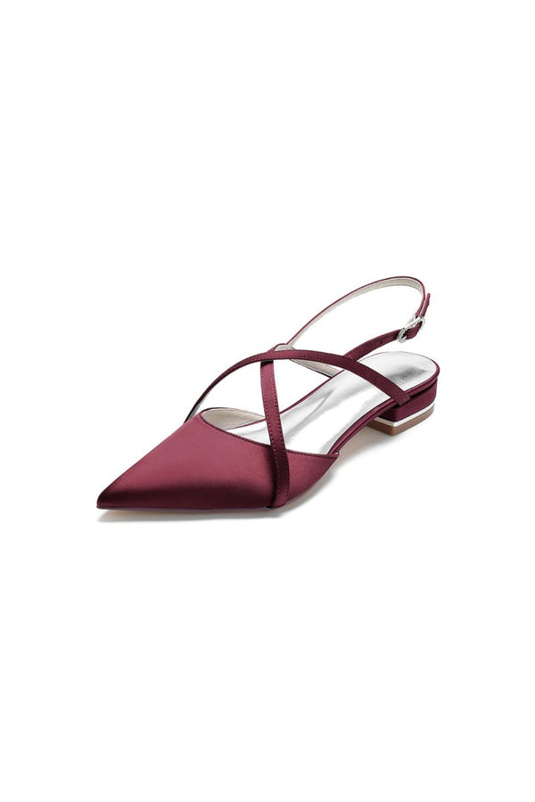 Simple Pointed Toe Ankle Straps Kitten Heels - KissProm