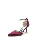 Pointed Toe Wedding Heels with Pearl Tassel - KissProm