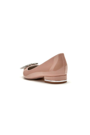 Simple Pointed Toe Slip - on Patent Leather Low Heels - KissProm