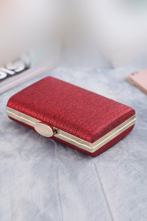 Simple Red Square Clutch Bag - KissProm