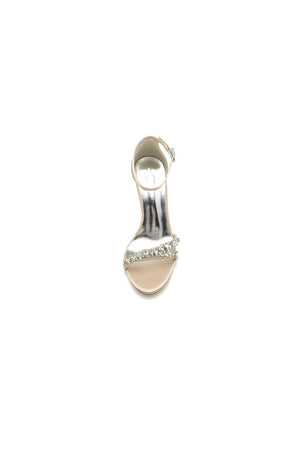 Simple Round Toe Rhinestone Stiletto Heels - KissProm