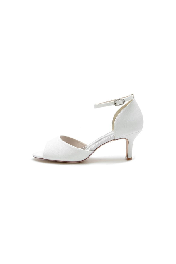 Simple Sequin Open Toe Chunky Heels - KissProm