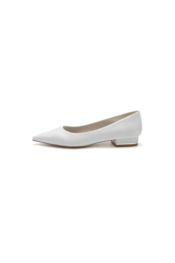 Simple Sequin Pointed Toe Flats - KissProm