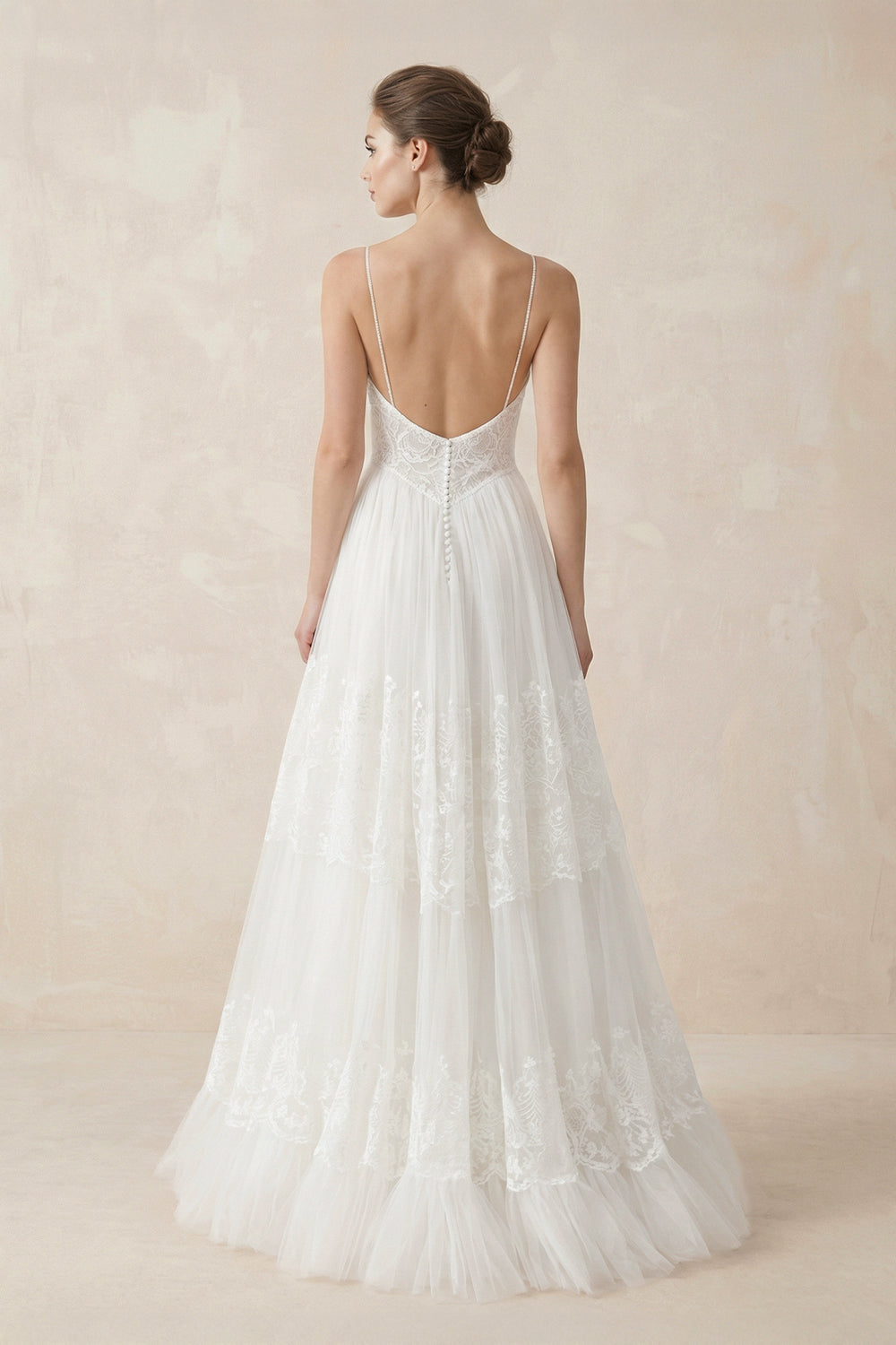 Simple A-Line V Neck Sleeveless Spaghetti Straps Beach Wedding Dresses – Wedding Dresses by KissProm | Available at KissProm