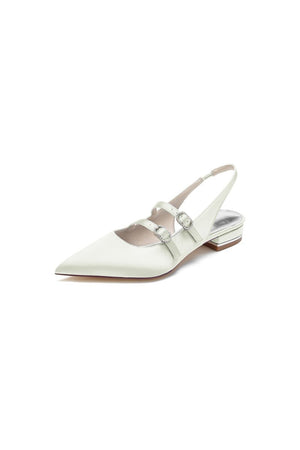 Simple Slingback Pointed Toe Flats - KissProm