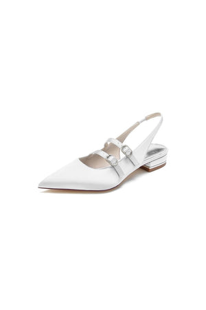 Simple Slingback Pointed Toe Flats - KissProm