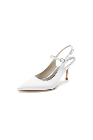 Simple Slingback Pointed Toe High Heels - KissProm