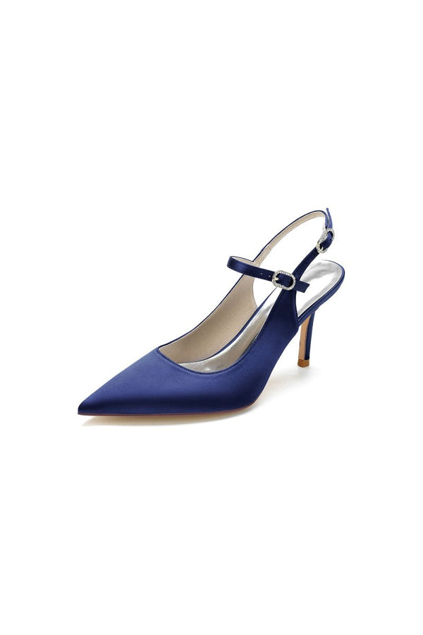 Simple Slingback Pointed Toe High Heels - KissProm