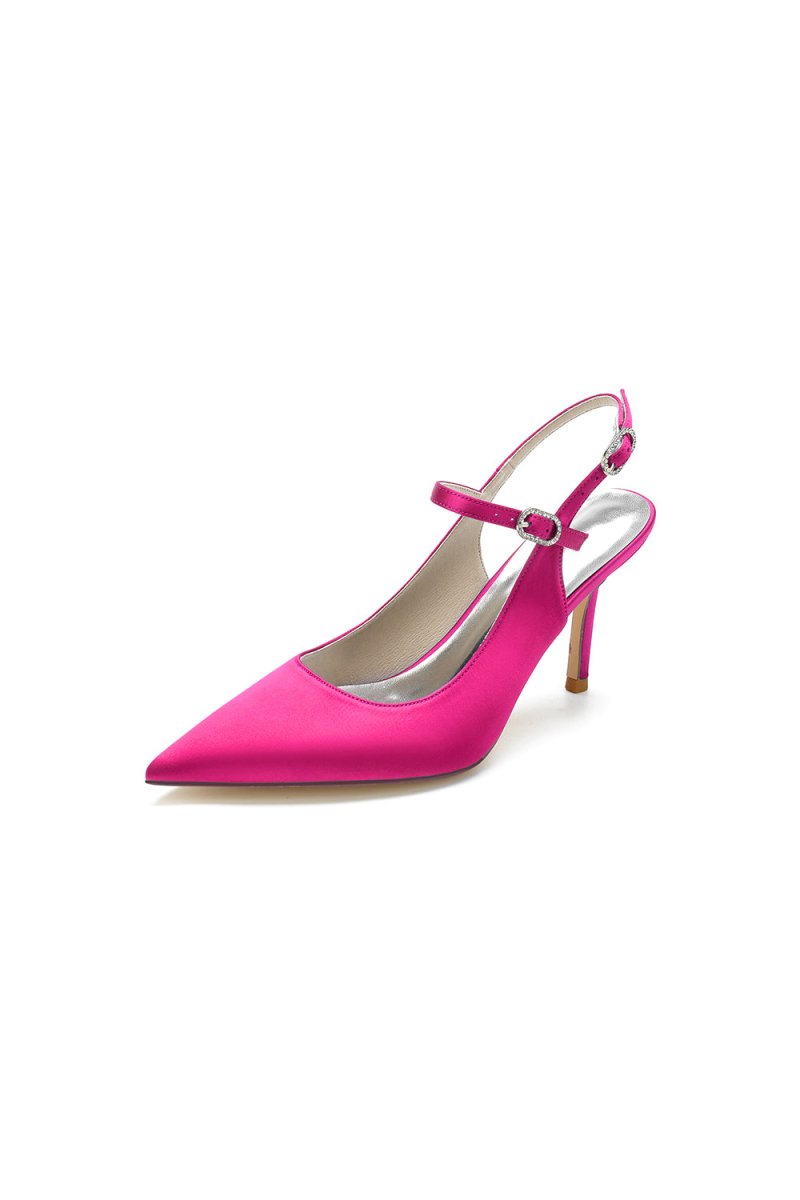 Simple Slingback Pointed Toe High Heels - KissProm