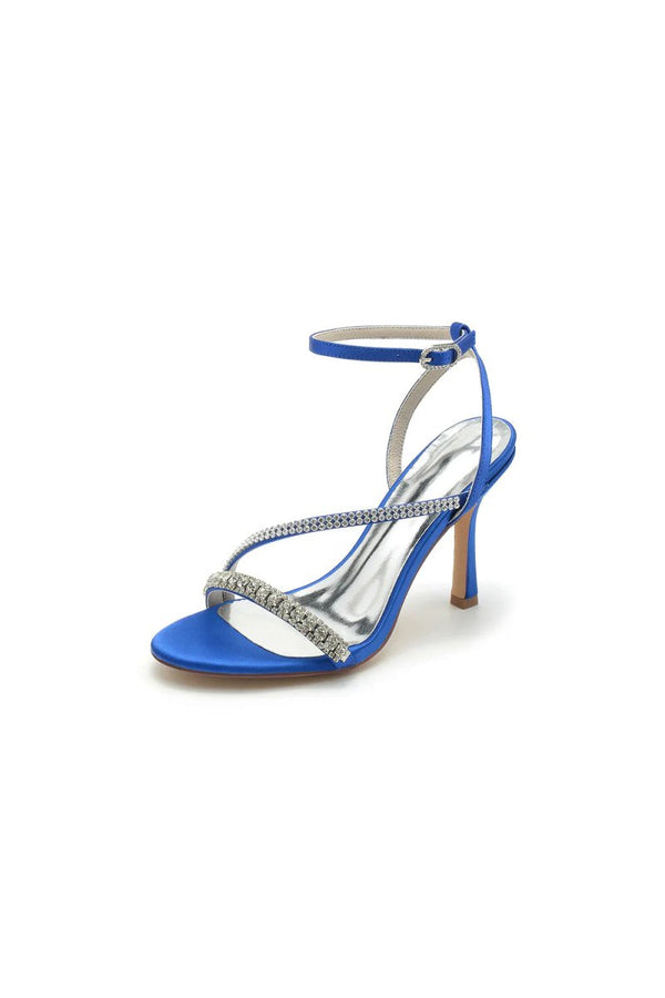 Single Strap Ankle Strap Wedding Shoes With Rhinestone - KissProm