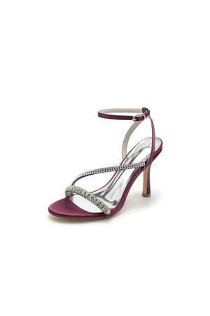 Single Strap Ankle Strap Wedding Shoes With Rhinestone - KissProm