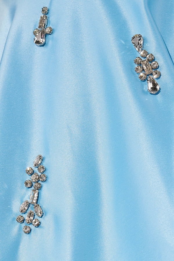 Sky Blue A Line Scoop Neck Corset Beaded Short Homecoming Dresses (3) | KISSPROM