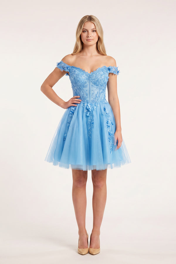 Sky Blue Off-the-Shoulder Beaded Appliques A-Line Homecoming Dress (2) | KISSPROM
