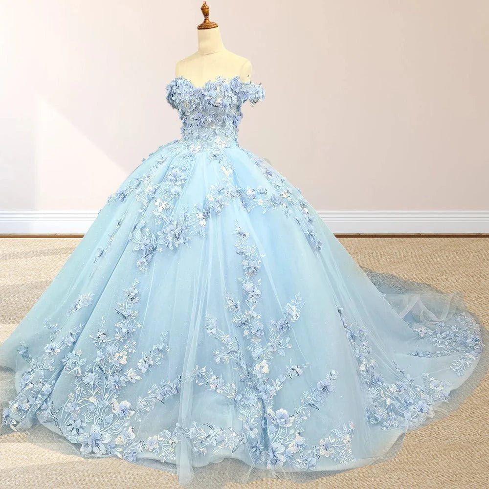 Quinceanera Dresses Light Blue Prom Dress Disney Ball Gown