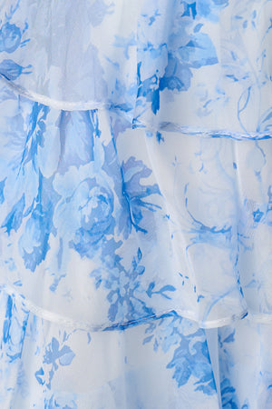 Sky Blue Sky Blue A Line Sweetheart Floral Lace Corset Ruffled Homecoming Dresses (4) | KISSPROM