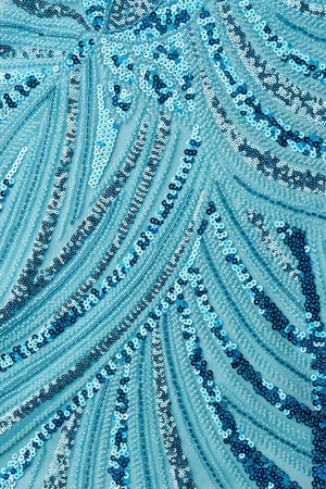 Sky Blue Strapless V Neck Sequins Bodycon Short Homecoming Dresses - KISSPROM