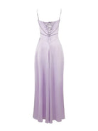 Skye | Lavender Straps A - line Long Formal Dress - KissProm