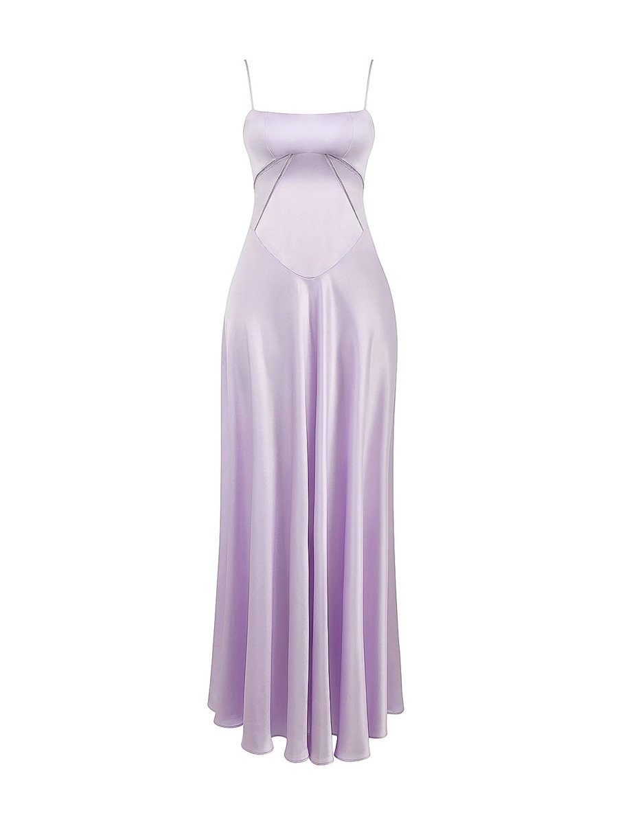 Skye | Lavender Straps A - line Long Formal Dress - KissProm