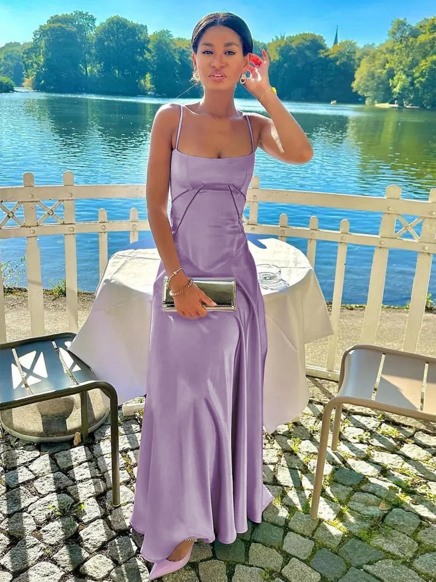 Skye | Lavender Straps A-line Long Formal Dress