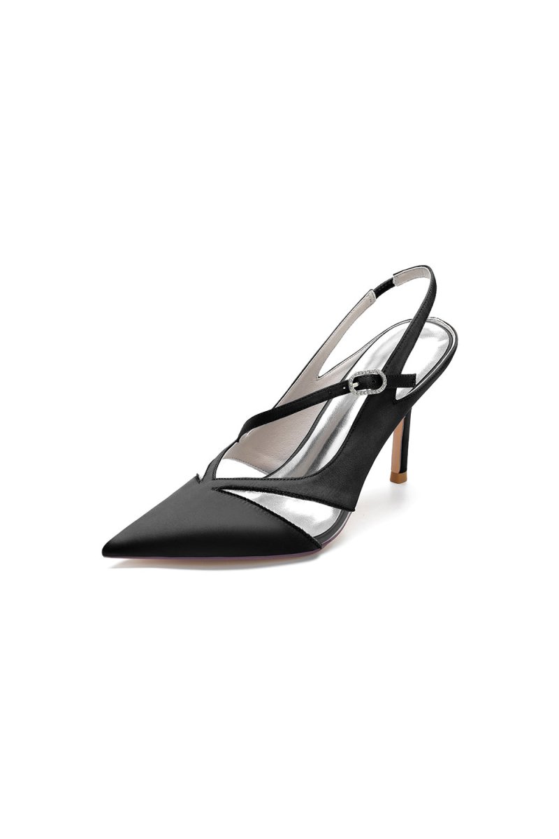 Slingback Pointed Toe High Heels - KissProm