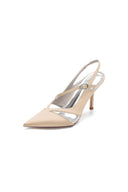 Slingback Pointed Toe High Heels - KissProm