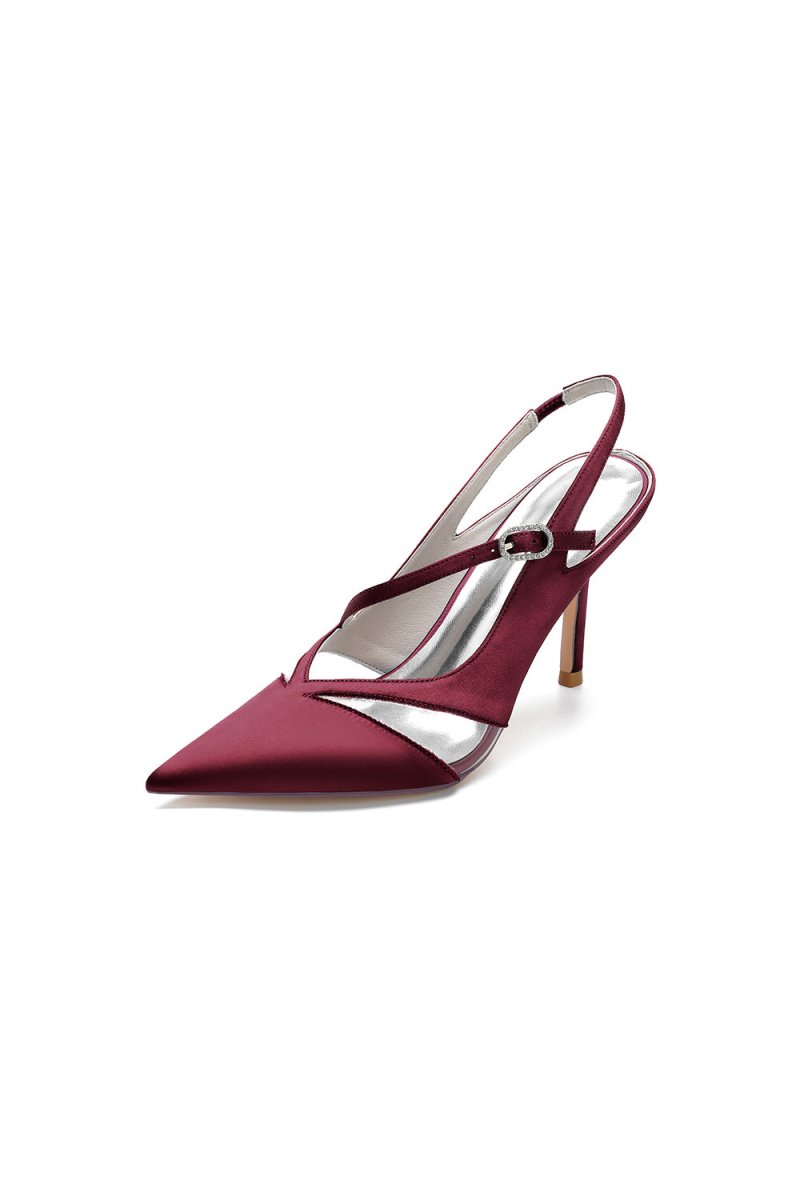 Slingback Pointed Toe High Heels - KissProm