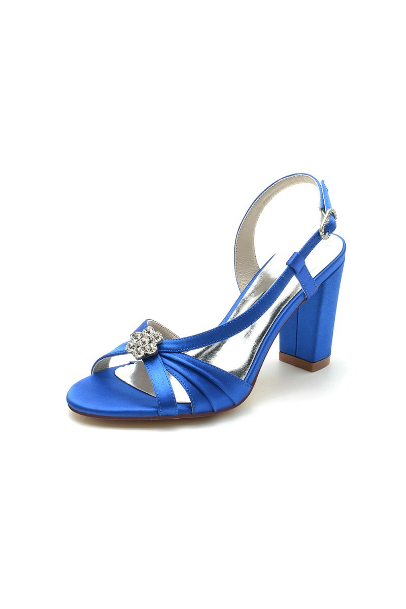 Slingback Strap Open Toe Block Heels - KissProm