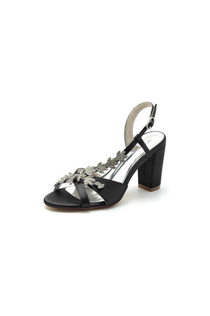 Slingback Strap Open Toe Block Heels - KissProm