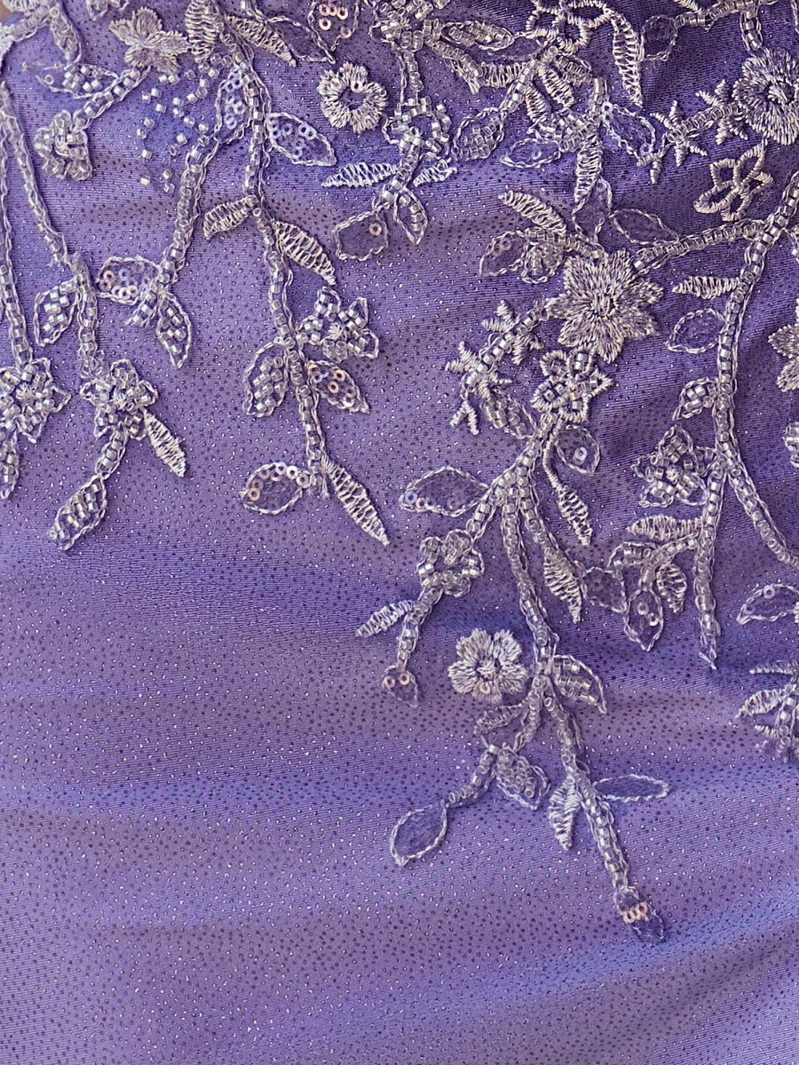 KissProm-Solstice Charming Mermaid V Neck Lavender Slit Prom Dresses with Appliques