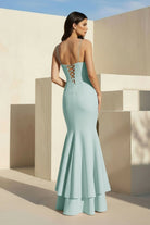 Spade | Pink Spaghetti Straps Mermaid Satin Long Prom Dress - KissProm