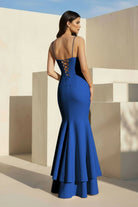 Spade | Pink Spaghetti Straps Mermaid Satin Long Prom Dress - KissProm