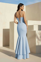 Spade | Pink Spaghetti Straps Mermaid Satin Long Prom Dress - KissProm