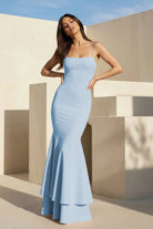 Spade | Pink Spaghetti Straps Mermaid Satin Long Prom Dress - KissProm