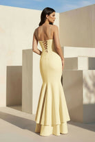 Spade | Pink Spaghetti Straps Mermaid Satin Long Prom Dress - KissProm