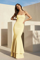 Spade | Pink Spaghetti Straps Mermaid Satin Long Prom Dress - KissProm