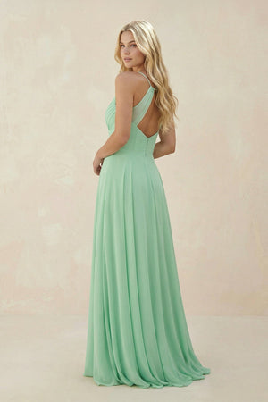 Spaghetti Strap A - Line Chiffon Bridesmaid Dress - KissProm Bridesmaid Dresses
