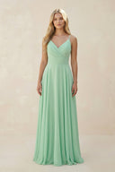 Spaghetti Strap A - Line Chiffon Bridesmaid Dress - KissProm Bridesmaid Dresses