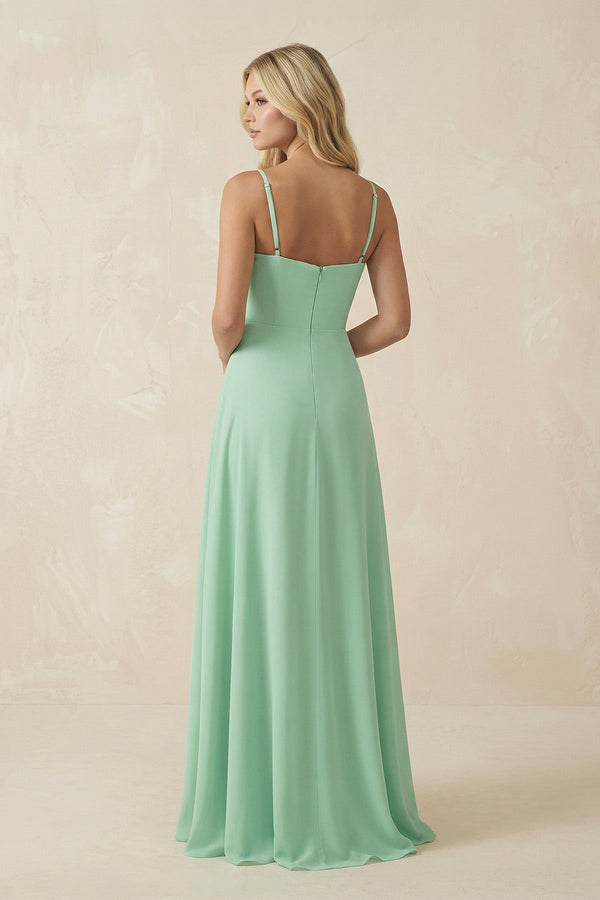 Spaghetti Strap A - Line Chiffon Bridesmaid Dress - KissProm Bridesmaid Dresses