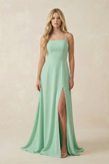 Spaghetti Strap A - Line Chiffon Bridesmaid Dress - KissProm Bridesmaid Dresses