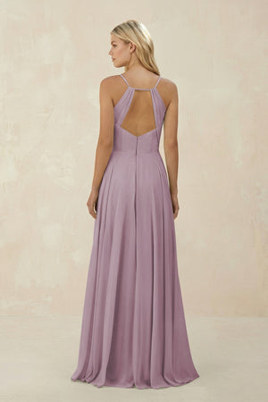 Spaghetti Strap A - Line Chiffon Bridesmaid Dress in Dusk - KissProm Bridesmaid Dresses
