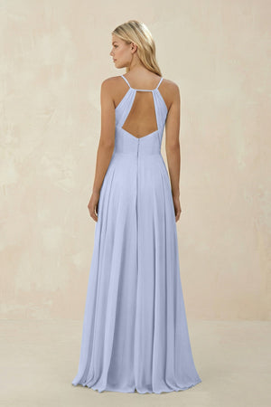Spaghetti Strap A - Line Chiffon Bridesmaid Dress in Ice - KissProm Bridesmaid Dresses