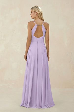 Spaghetti Strap A - Line Chiffon Bridesmaid Dress in Lavender - KissProm Bridesmaid Dresses