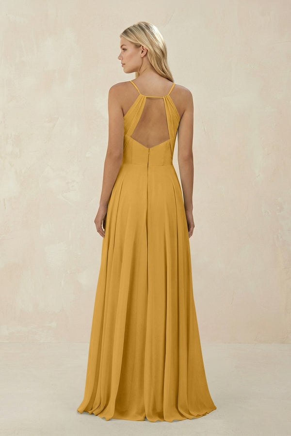 Spaghetti Strap A-Line Chiffon Bridesmaid Dress in Marigold, Marigold / 18 Spaghetti Strap A-Line Chiffon Bridesmaid Dress in Marigold, Marigold / 18